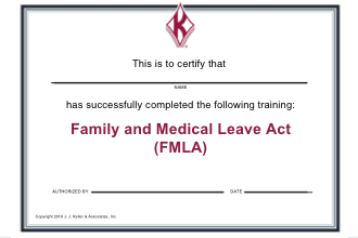 Intro slide to FMLA Training powerpoint presentation showing a smiling family
